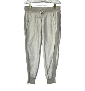 GAP Straight Leg Jogger Pants Women's Small Petite Beige Drawstring Linen Cotton